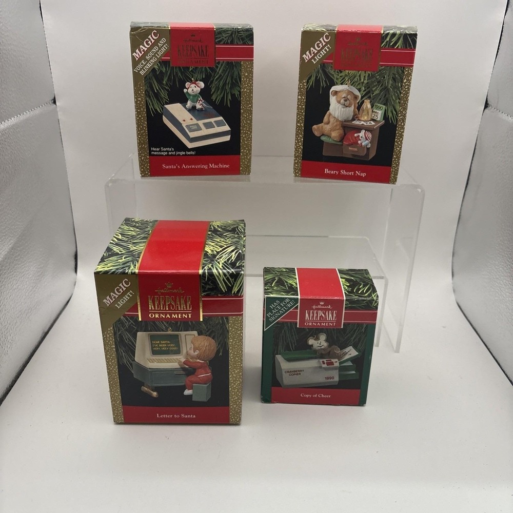 Lot of 3~Hallmark Ornaments~(3) Magic Light and Copy of Cheer~IOB